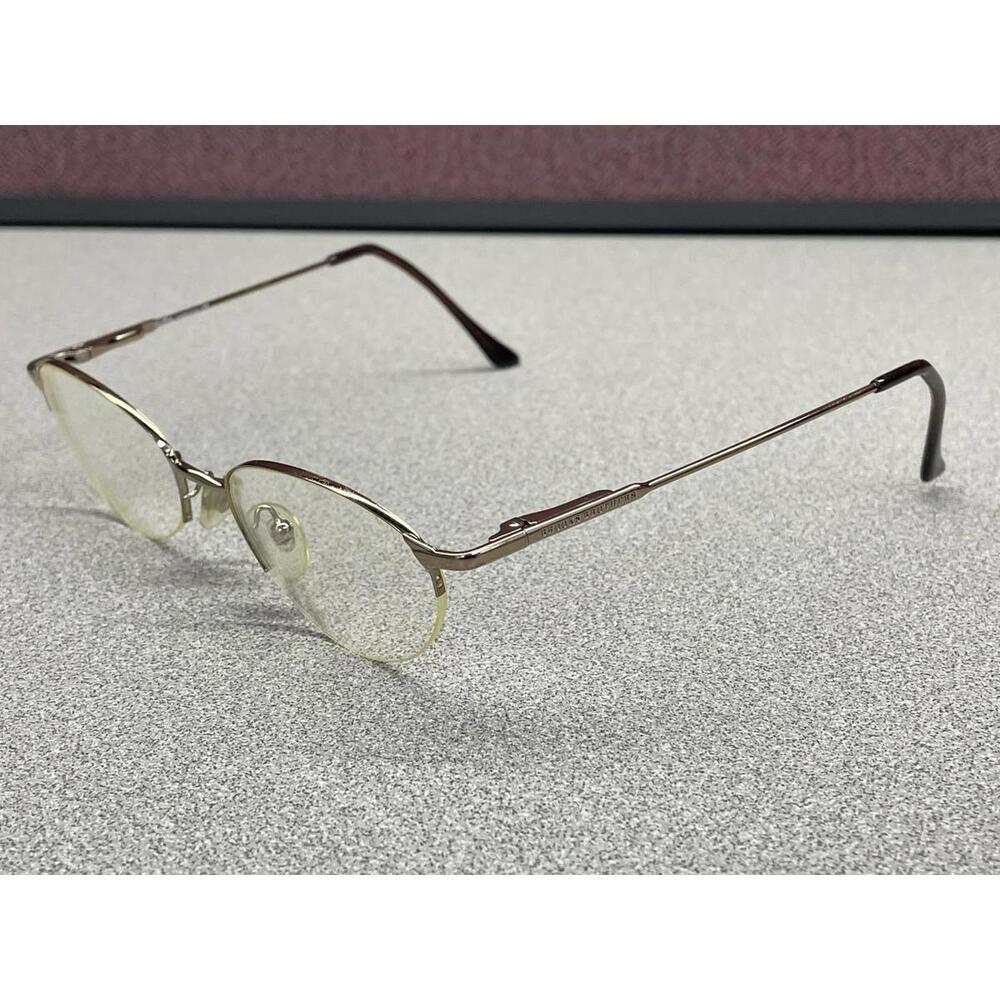 Brooks Brothers Eyeglasses Frames BB 211 1050 Gold Half Rim 49-19-135 Italy